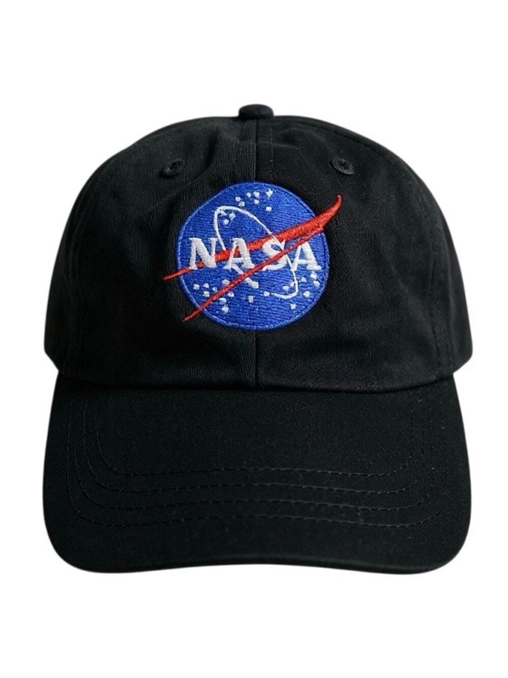 Kati Unisex Black NASA Embroidered Adjustable Strapback Baseball Cap Hat OS